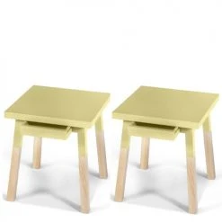 MON PETIT MEUBLE FRANCAIS Tables De Chevet Good Is Beautiful 2 Chevets Laqués Avec Tiroir En Frêne, Plateau 40 Cm