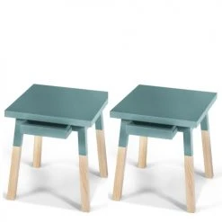 MON PETIT MEUBLE FRANCAIS Tables De Chevet Good Is Beautiful 2 Chevets Laqués Avec Tiroir En Frêne, Plateau 40 Cm