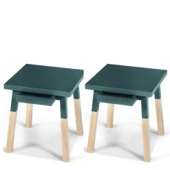 MON PETIT MEUBLE FRANCAIS Tables De Chevet Good Is Beautiful 2 Chevets Laqués Avec Tiroir En Frêne, Plateau 40 Cm