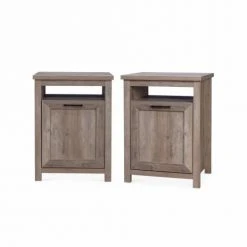 Alice's Garden 2 Tables De Chevet En Décor Bois Gris
