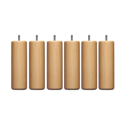 Someo Accessoires Literie 6 Pieds Cylindriques Bois Naturel 15 Cm -Surmatelas Soldes Magasin 6 pieds cylindriques bois naturel 15 cm