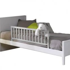 ID Kids Accessoires Literie Barrière De Lit Enfant Bois Massif Gris Clair