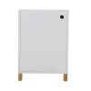 Calicosy Tables De Chevet Caisson Blanc 1 Porte Avec Pieds En Bois - H57cm -Surmatelas Soldes Magasin caisson blanc 1 porte avec pieds en bois h57cm