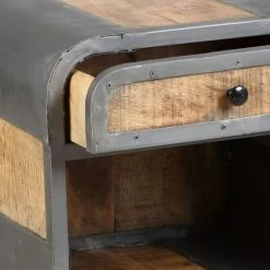 Altobuy Tables De Chevet Chevet 1 Tiroir Acier Et Bois Massif -Surmatelas Soldes Magasin chevet 1 tiroir acier et bois massif 2