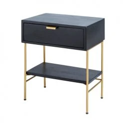 Maisons Du Monde Tables De Chevet Chevet 1 Tiroir En Acacia Massif Noir Et Métal Doré -Surmatelas Soldes Magasin chevet 1 tiroir en acacia massif noir et metal dore 1000 12 10 176064 2