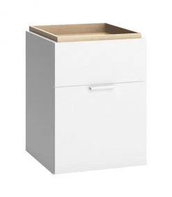 Calicosy Tables De Chevet Good Is Beautiful Chevet 2 Tiroirs Blanc Et Plateau Décor Chêne