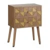 Altobuy Tables De Chevet Chevet 2 Tiroirs Bois Naturel Et Teinté Or -Surmatelas Soldes Magasin chevet 2 tiroirs bois naturel et teinte or