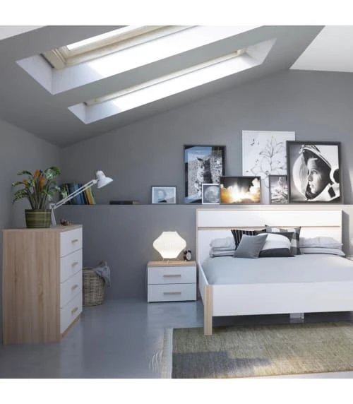 Calicosy Tables De Chevet Good Is Beautiful Chevet 2 Tiroirs Décor Bois Et Blanc L50 Cm 4 Calicosy Tables De Chevet Good Is Beautiful Chevet 2 Tiroirs Décor Bois Et Blanc L50 Cm – Image 2