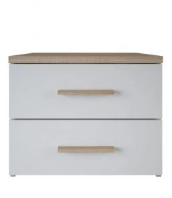 Calicosy Tables De Chevet Good Is Beautiful Chevet 2 Tiroirs Décor Bois Et Blanc L50 Cm