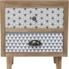 Kare Design Tables De Chevet Chevet 2 Tiroirs Motifs Géométriques -Surmatelas Soldes Magasin chevet 2 tiroirs motifs geometriques