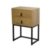 Casâme Tables De Chevet Chevet 2 Tiroirs Pieds Métal Effet Chêne -Surmatelas Soldes Magasin chevet 2 tiroirs pieds metal effet chene