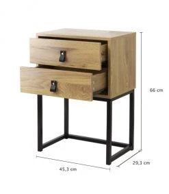 Casâme Tables De Chevet Chevet 2 Tiroirs Pieds Métal Effet Chêne -Surmatelas Soldes Magasin chevet 2 tiroirs pieds metal effet chene 5