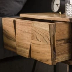 Mathi Design Tables De Chevet Chevet En Bois D'acacia Marron -Surmatelas Soldes Magasin chevet en bois d acacia marron 1