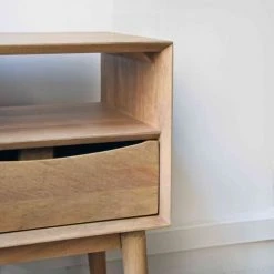 Casatera Tables De Chevet Chevet En Manguier Bois Clair -Surmatelas Soldes Magasin chevet en manguier bois clair 3