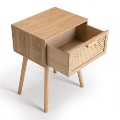 MACABANE Tables De Chevet Chevet En Pin Couleur Naturelle 1 Tiroir Cannage -Surmatelas Soldes Magasin chevet en pin couleur naturelle 1 tiroir cannage 4