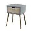 MACABANE Tables De Chevet Chevet En Pin Gris 1 Tiroir Beige -Surmatelas Soldes Magasin chevet en pin gris 1 tiroir beige