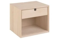 Hellin Tables De Chevet Chevet Suspendu Cube En Finition Bois Avec Une Niche Et Un Tiroir -Surmatelas Soldes Magasin chevet suspendu cube en finition bois avec une niche et un tiroir 2