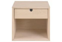Hellin Tables De Chevet Chevet Suspendu Cube En Finition Bois Avec Une Niche Et Un Tiroir