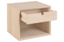 Hellin Tables De Chevet Chevet Suspendu Cube En Finition Bois Avec Une Niche Et Un Tiroir -Surmatelas Soldes Magasin chevet suspendu cube en finition bois avec une niche et un tiroir 3