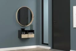 Hellin Tables De Chevet Chevet Suspendu Cube En Métal Et Bambou 1 Tiroir 1 Niche -Surmatelas Soldes Magasin chevet suspendu cube en metal et bambou 1 tiroir 1 niche 2