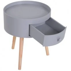 Homcom Tables De Chevet Chevet Table De Nuit Ronde 1 Tiroir Design Scandinave Bicolore -Surmatelas Soldes Magasin chevet table de nuit ronde 1 tiroir design scandinave bicolore 10
