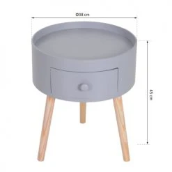 Homcom Tables De Chevet Chevet Table De Nuit Ronde 1 Tiroir Design Scandinave Bicolore -Surmatelas Soldes Magasin chevet table de nuit ronde 1 tiroir design scandinave bicolore 8