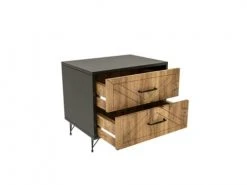 Toilinux Tables De Chevet DIRKA - Table De Chevet Anthracite Pin -Surmatelas Soldes Magasin dirka table de chevet anthracite pin 2