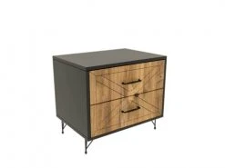 Toilinux Tables De Chevet DIRKA - Table De Chevet Anthracite Pin