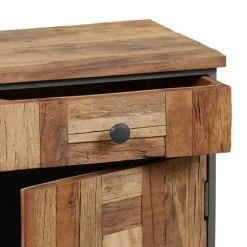 Altobuy Tables De Chevet LEONARD - Table De Chevet En Bois Massif Et Métal Gris -Surmatelas Soldes Magasin leonard table de chevet en bois massif et metal gris 2