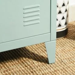 Urban Meuble Tables De Chevet Meuble De Rangement De Chevet En Métal De Style Industriel Vert -Surmatelas Soldes Magasin meuble de rangement de chevet en metal de style industriel vert 5