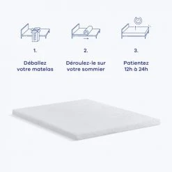 Hypnia Surmatelas Bambou-140 X 200 (cm) -Surmatelas Soldes Magasin surmatelas bambou 140 x 200 cm 2