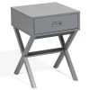 Beliani Tables De Chevet Table Basse Grise Avec Tiroir -Surmatelas Soldes Magasin table basse grise avec tiroir