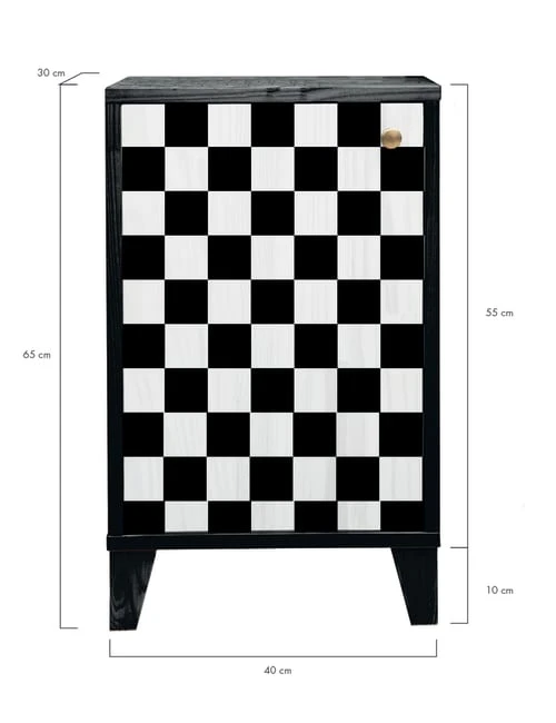 RNT By Really Nice Things Tables De Chevet Table Chevet 1 Porte Laquée Pin Massif Blanc Et Noir. 7 RNT By Really Nice Things Tables De Chevet Table Chevet 1 Porte Laquée Pin Massif Blanc Et Noir. – Image 5
