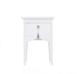 RNT By Really Nice Things Tables De Chevet Table Chevet 1 Tiroir Laqué Pin Massif Blanc.