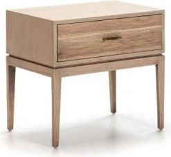 Thai Natura Tables De Chevet Table De Chever 1 Tiroir En Bois Clair Cérusé Et Noir -Surmatelas Soldes Magasin table de chever 1 tiroir en bois clair ceruse 4