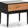 Thai Natura Tables De Chevet Table De Chever 1 Tiroir En Bois Foncé Cérusé Et Noir -Surmatelas Soldes Magasin table de chever 1 tiroir en bois fonce ceruse et noir 2