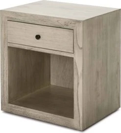 Thai Natura Tables De Chevet Table De Chevet 1 Niche 1 Tiroir En Bois Clair Gris