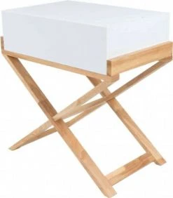 ReCollection Tables De Chevet Table De Chevet 1 Niche Couleur Blanc Et Bois Clair