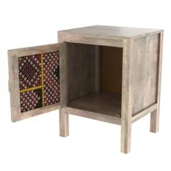 Rendez Vous Déco Tables De Chevet Table De Chevet 1 Porte En Manguier Et Cannage Coloré -Surmatelas Soldes Magasin table de chevet 1 porte en manguier et cannage colore 1