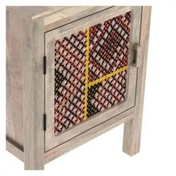 Rendez Vous Déco Tables De Chevet Table De Chevet 1 Porte En Manguier Et Cannage Coloré -Surmatelas Soldes Magasin table de chevet 1 porte en manguier et cannage colore 3