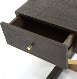 Thai Natura Tables De Chevet Table De Chevet 1 Tiroir Bois Et Métal Doré -Surmatelas Soldes Magasin table de chevet 1 tiroir bois et metal dore 3