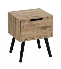 Wadiga Tables De Chevet Table De Chevet 1 Tiroir Bois Et Noir