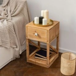 Dendro Tables De Chevet Table De Chevet 1 Tiroir Bois Massif -Surmatelas Soldes Magasin table de chevet 1 tiroir bois massif 2