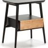 Thai Natura Tables De Chevet Table De Chevet 1 Tiroir Couleur Noir Et Bois Clair