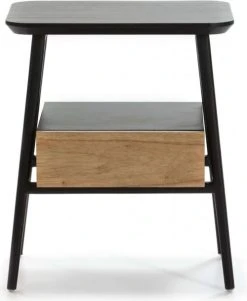 Thai Natura Tables De Chevet Table De Chevet 1 Tiroir Couleur Noir Et Bois Clair -Surmatelas Soldes Magasin table de chevet 1 tiroir couleur noir et bois clair 2