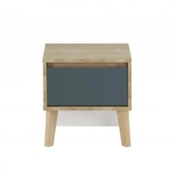 Meubletmoi Tables De Chevet Table De Chevet 1 Tiroir Décor Chêne Et Bleu -Surmatelas Soldes Magasin table de chevet 1 tiroir decor chene et bleu 2