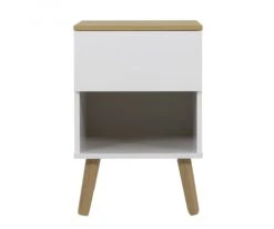 Meubles & Design Tables De Chevet Table De Chevet 1 Tiroir En Bois Blanc