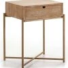Thai Natura Tables De Chevet Table De Chevet 1 Tiroir En Bois Cérusé Structure Doré -Surmatelas Soldes Magasin table de chevet 1 tiroir en bois ceruse structure dore