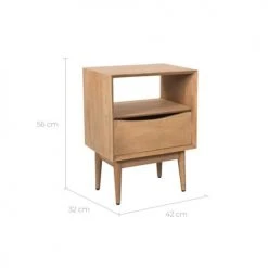 Rendez Vous Déco Tables De Chevet Table De Chevet 1 Tiroir En Bois De Manguier -Surmatelas Soldes Magasin table de chevet 1 tiroir en bois de manguier 2