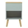 Meubles & Design Tables De Chevet Table De Chevet 1 Tiroir En Bois Vert -Surmatelas Soldes Magasin table de chevet 1 tiroir en bois vert